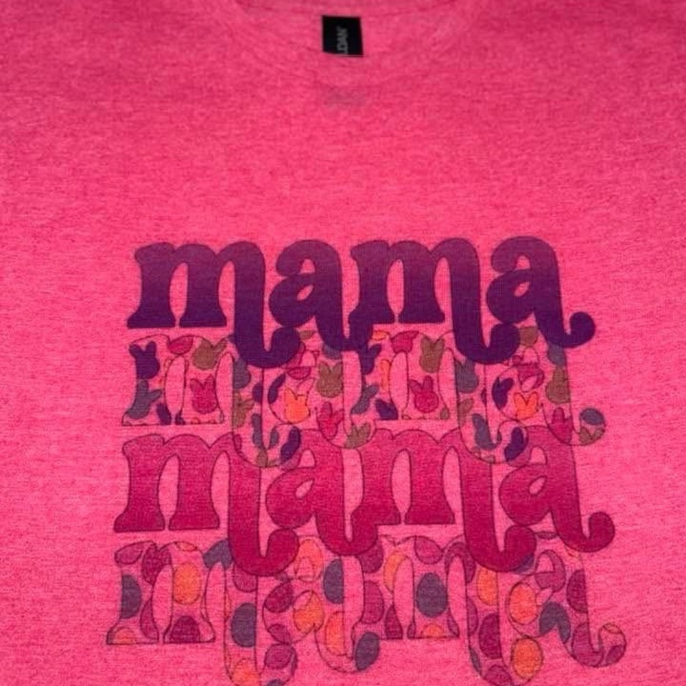 Pink Graphic Tee with 'Mama' Design